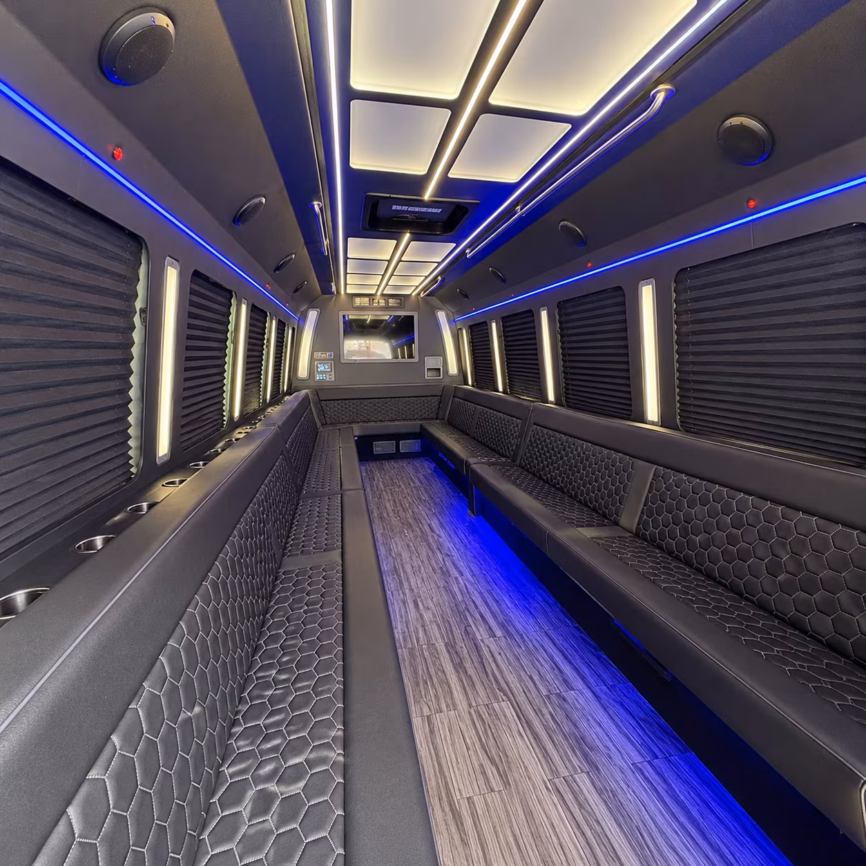 doral 30 passenger party bus interior