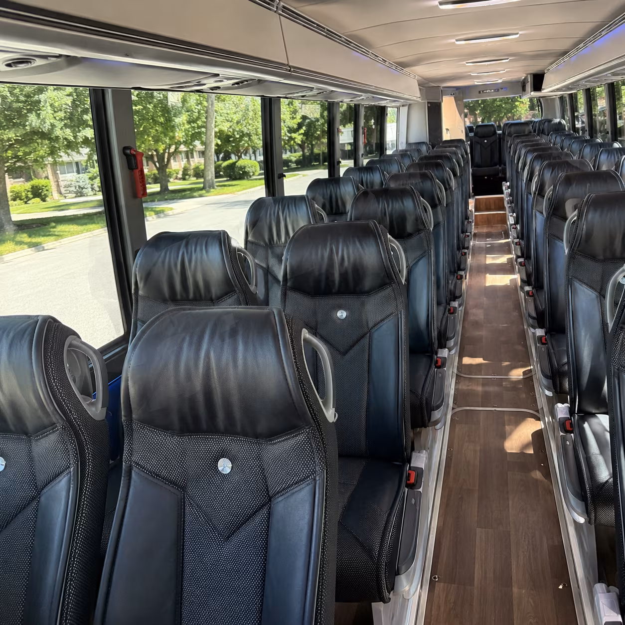 doral 40 passenger charter bus inside