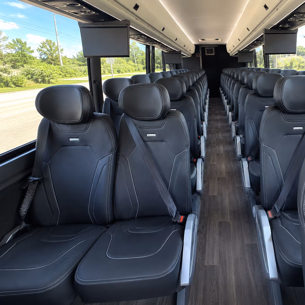 doral 47 passenger charter bus inside
